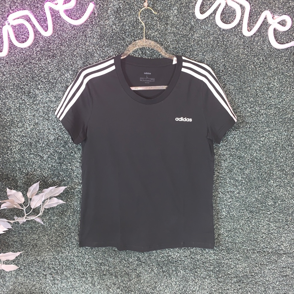 ADIDAS Womens Essential 3 Stripe Slim Tee Shirt